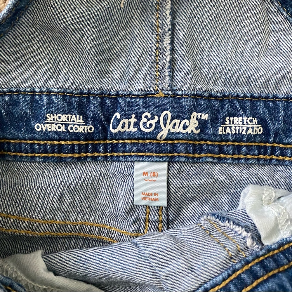 Girls Medium Wash Cat and Jack Distressed Shortall - Picture 3 of 3